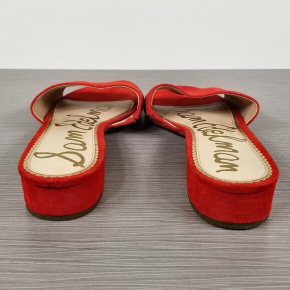 Sam Edelman Kenz Block Heel Slide, Red Suede, Womens Size 10 M / 40 - Picture 4 of 11